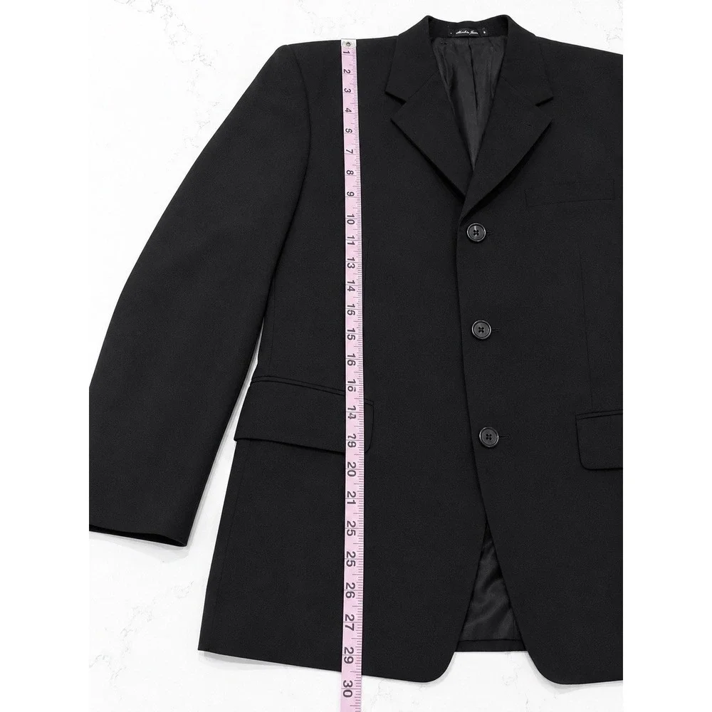 Kenneth Cole New York Black 100% Wool Blazer Sport Coat Men's 42R Office Travel